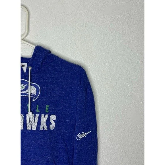 Women's Nike Royal Seattle Seahawks Rewind Gym Vintage LW Pullover Hoodie Size L - Picture 3 of 16